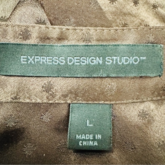 Express Brown Puff Sleeve Wrap Blouse - Picture 5 of 5